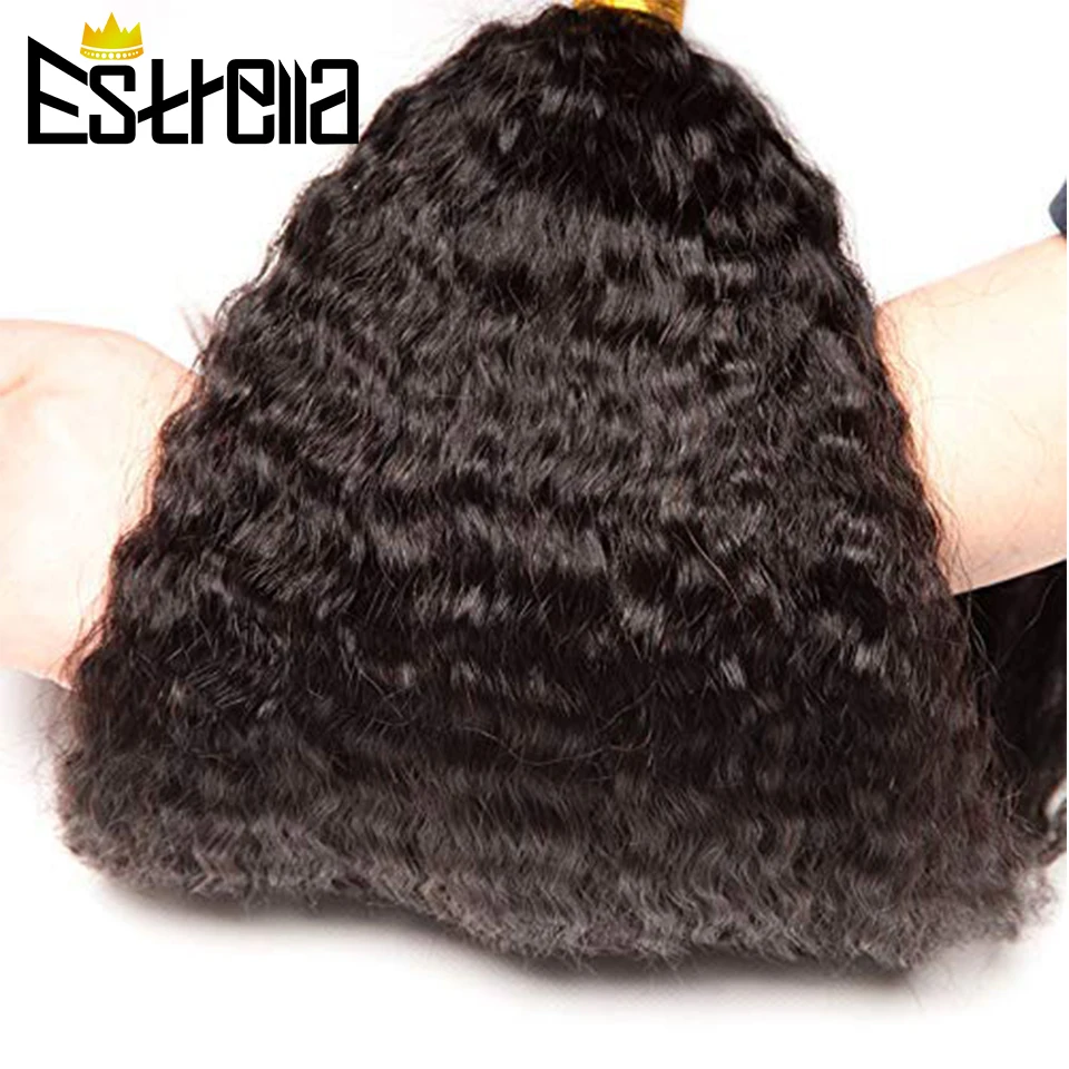 Kinky Straight Human Hair Bundlesบราซิลผมรวมกลุ่มRemyผมรวมกลุ่มข้อเสนอธรรมชาติสีYaki Human Hair Extension