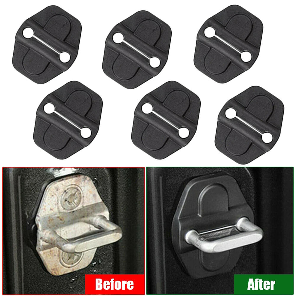 

6x Car Door Lock Protector Buckle Cover Trim Protector Anti-Corrosion For Jeep Wrangler JL Gladiator JT 2019 2018 2020 2/4-Doors