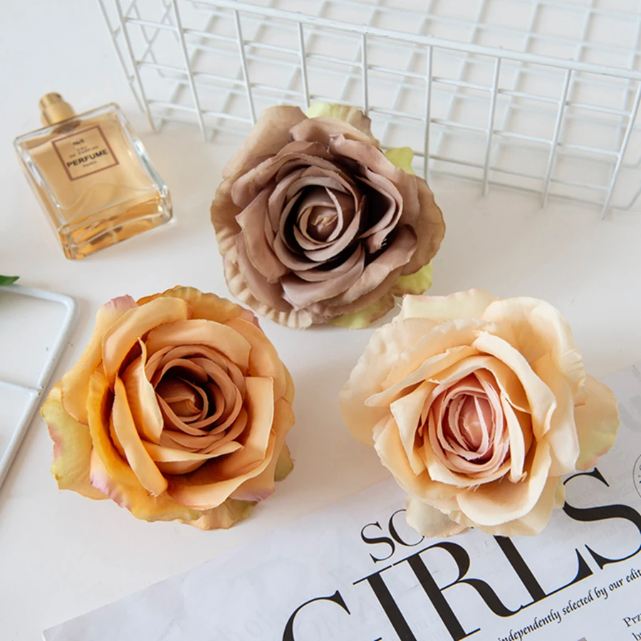 100 Stück Künstliche Blumen Seidenrosen Scrapbook Brautaccessoires Ausverkauf Hochzeit Heimdekoration Weihnachtsgirlande Blumenwand – Detail 3