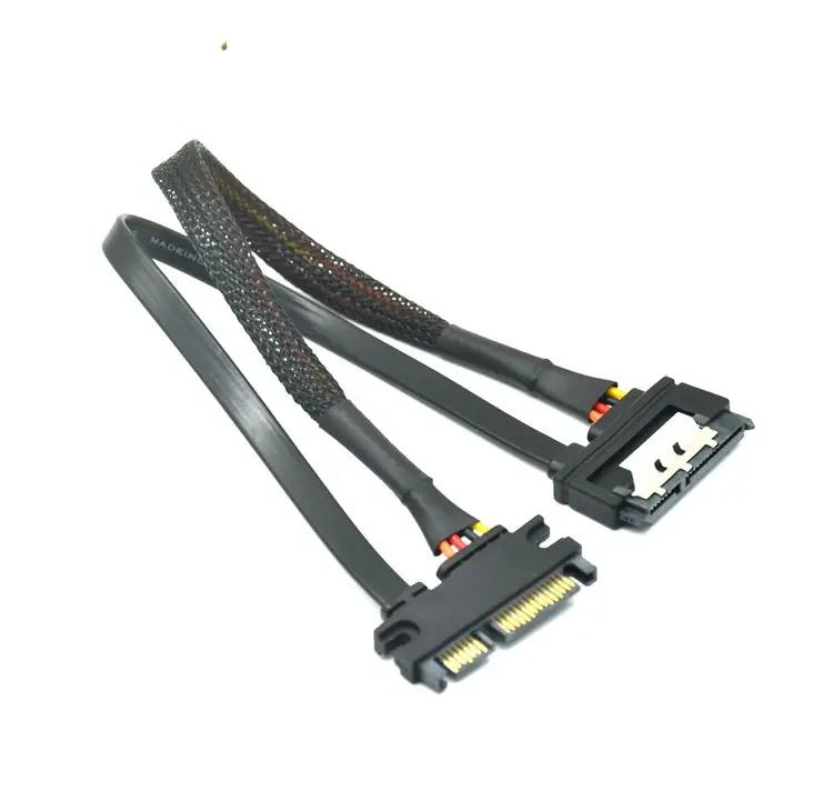 SATA 22 PIN SATAสายSATA 3 III 6 กิกะไบต์/วินาที 22 พินชายหญิง 7 + 15 PIN SATA Data Power 30 ซม.50 ซม.