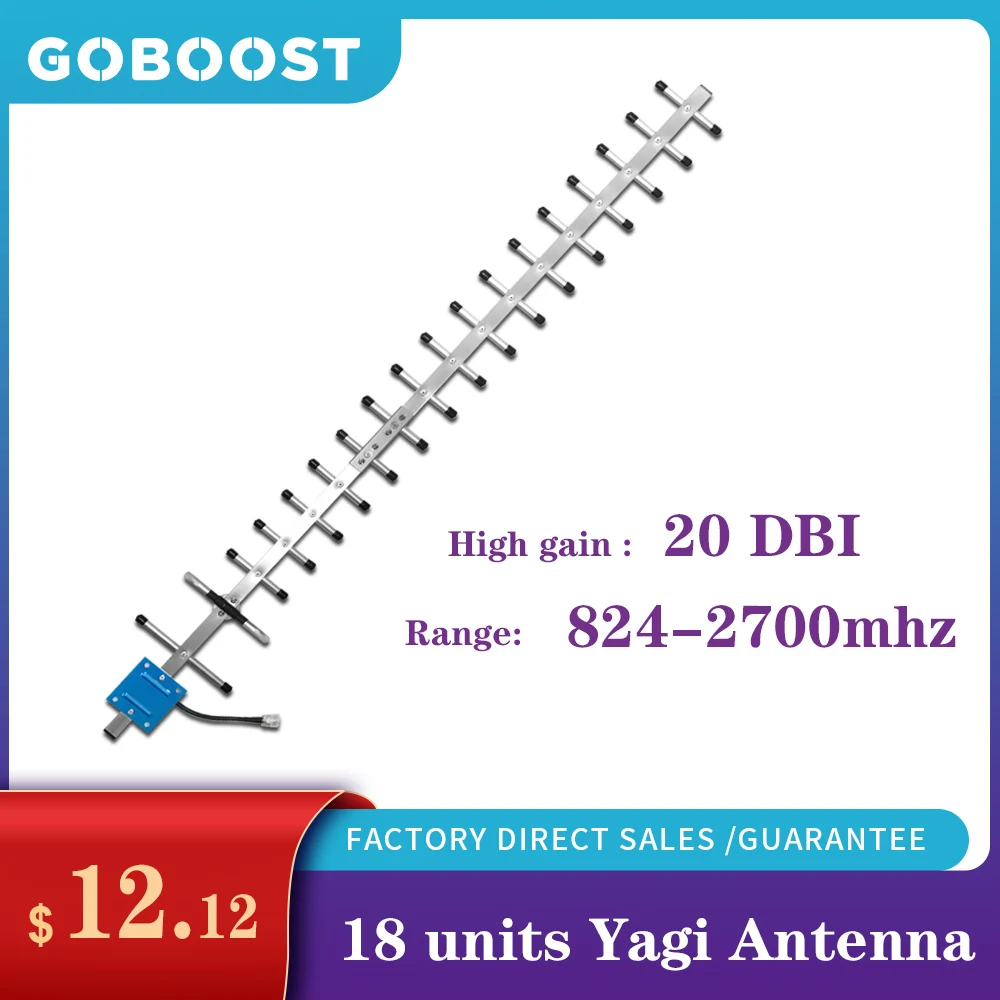 L\'antenna esterna Yagi ad alto guadagno si collega al ripetitore di segnale adatto per l\'antenna esterna 2G 3G 4G