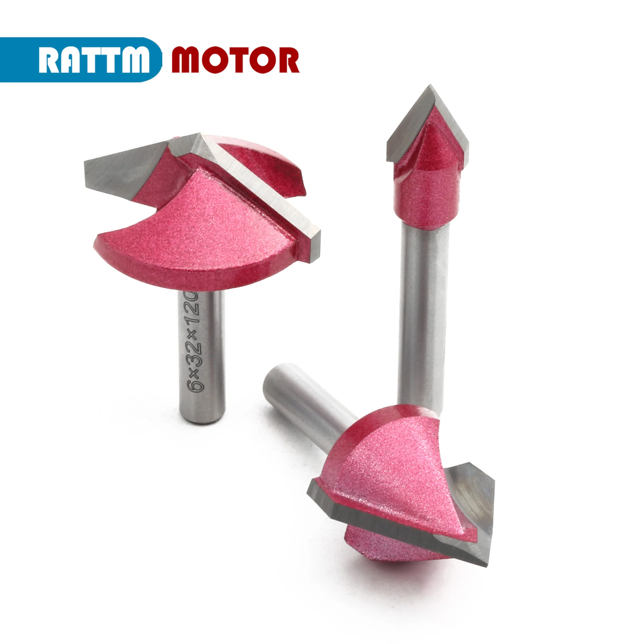 Cnc gravura 3d-v bits roteador 60/90/120/150 graus 6-32mm v groove chanfro de madeira acrílica