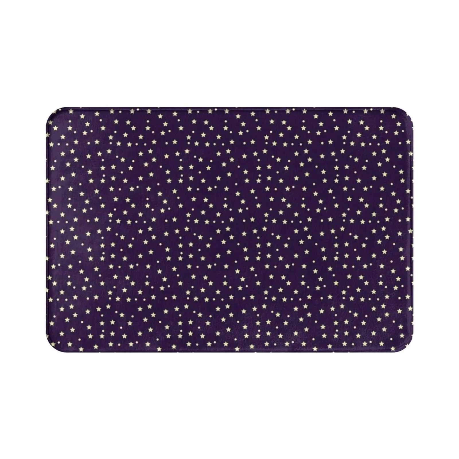 Deep Purple Starry Night Sky With Pale Yellow Stars Carpet Mat Rug Cushion Soft Non-Slip Star Starry Deep Purple Night