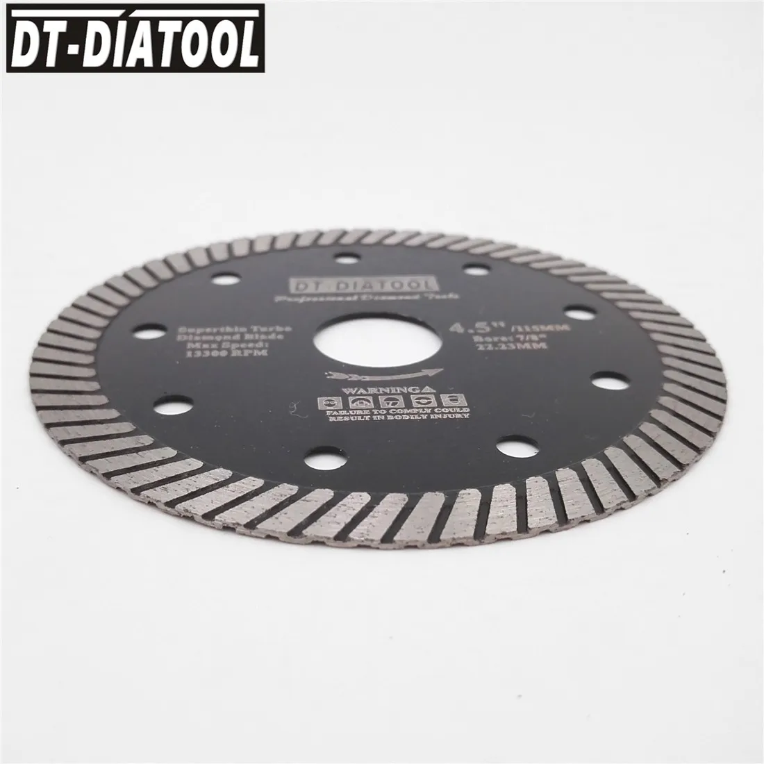 DT-DIATOOL 2pcs Dia 115mm/4.5" Diamond Cutting Discs Hot Pressed Super Thin Turbo Saw Blades For Granite Marble Ceramic Tile