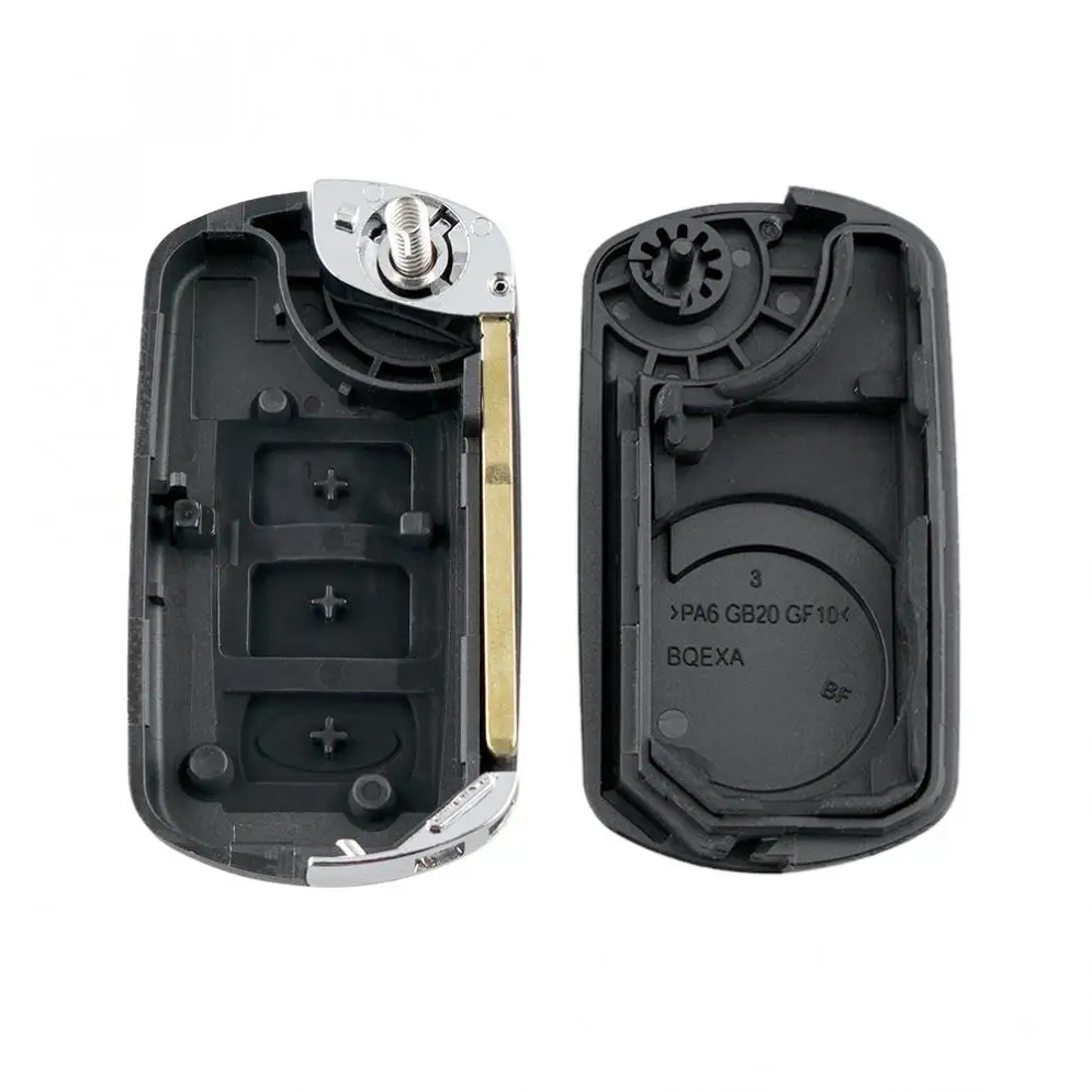 Funda de control remoto de coche, carcasa de repuesto de 3 botones, abatible, plegable, para LAND ROVER Range Rover Sport LR3 Discovery