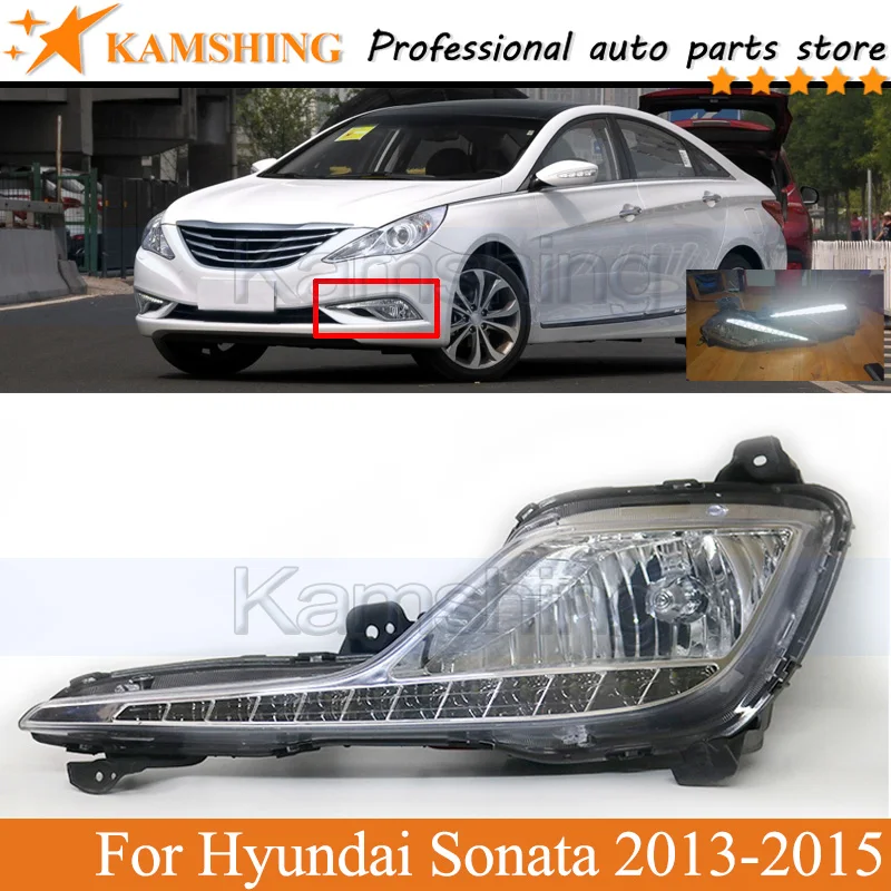 

Kamshing LED 4/5 pin Front Bumper Fog light lamp For Hyundai Sonata 2013 2014 2015 driving light fog light lamp Bumper lamp