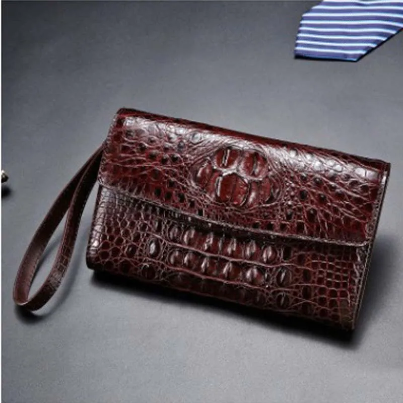 LINSHE new handbags male  crocodile leather  new  men clutch bags  large capacity  crocodile  envelope bag  men clutch bag