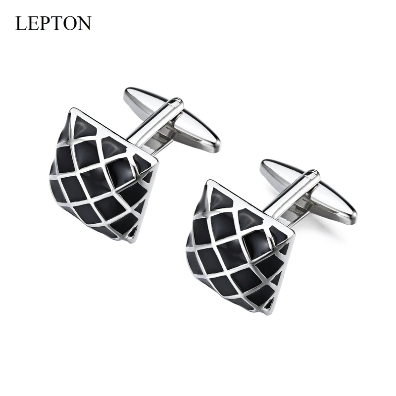 

Hot Square Striped Cufflinks For Mens Business Lepton Classic Simplicity Enamel Cufflink Man Wedding Cuff Links Relojes Gemelos