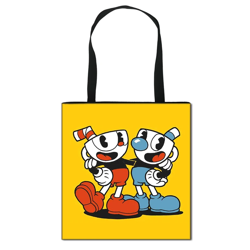 Cuphead Game Mugman Women Fashion Handbag Ladies Shopping Bag Teenager Girl Shoulder Bag for Travelling