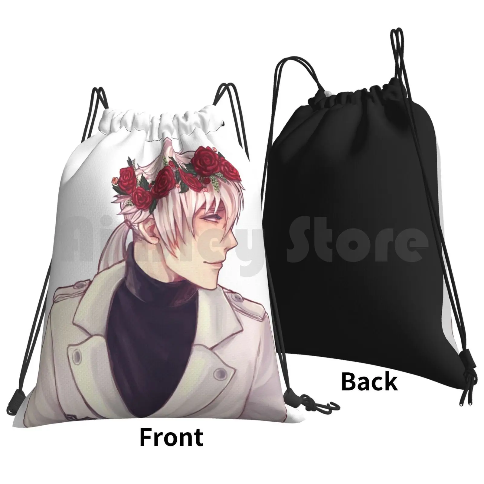 [ Zen ] Mystic Messenger Backpack Drawstring Bag Riding Climbing Gym Bag Zen Hyun Ryu Mystic Messenger Korea Flower Boy