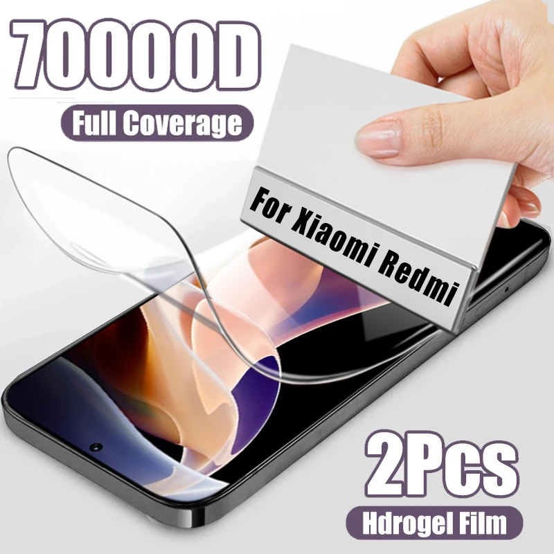 2PCS Hydrogel Film For Xiaomi Redmi Note 11 10 9S 9 8 7 Pro 9A Note 11 Pro Screen Protector Mi 11T 10T 9T Poco X3 Pro Not Glass