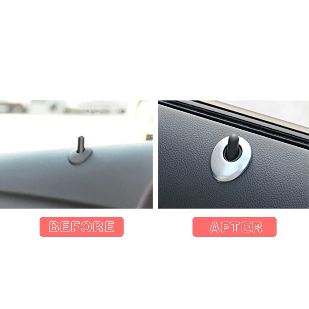 Chrome Interior Door Bolt Lock Pin Bezel Cover Stickers For Opel Astra K 2016 2017 2018 2019 2020 2021 Car Accessories