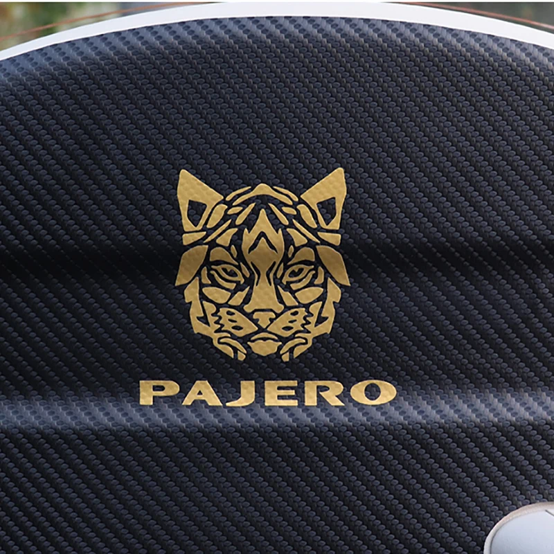 Rear Tail Door Decoration Carbon Fiber Sticker For Mitsubishi Pajero V97 V93 V87 Tail Box Door Anti Kick Pad  Car Accessories