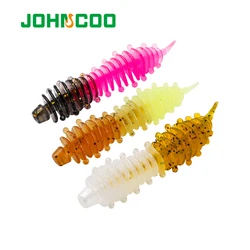 JOHNCOO 12pcs Fishing Lure Soft Bait 50mm 75mm Silicone Baits for Perch Wobblers Swimbait Soft Lure Artificial Bass Trout Lure