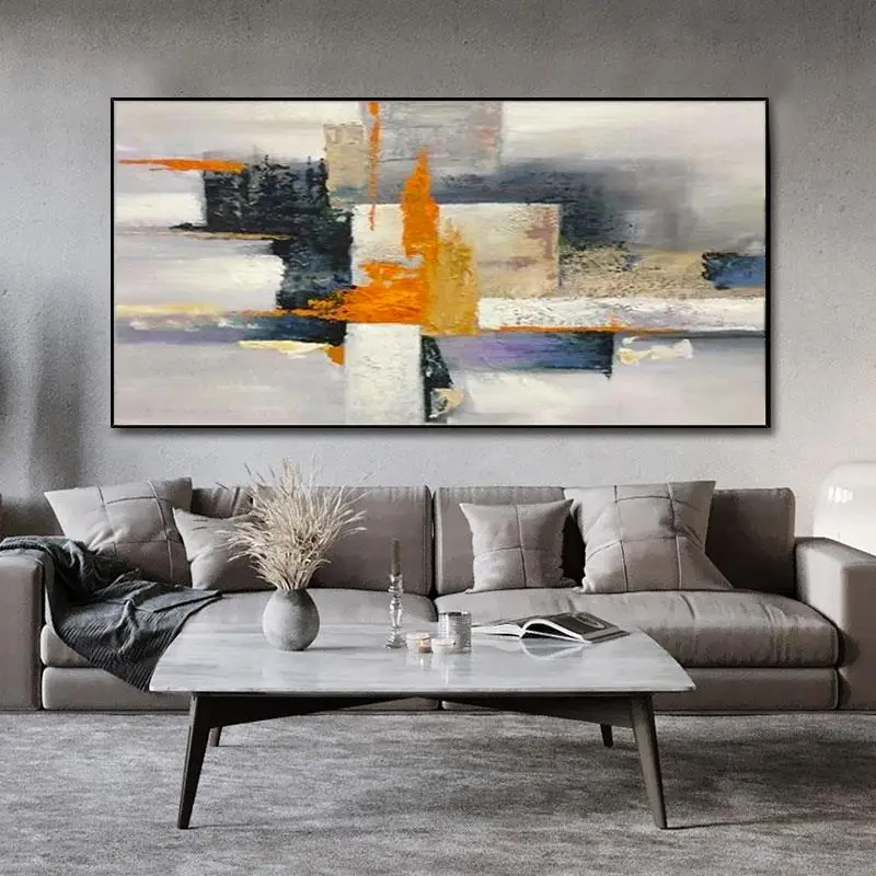 Black And White hand-painted Oil Paintings Abstract Banner Decorative Painting The Living Room Sofa Backdrop Restaurant Bedroom