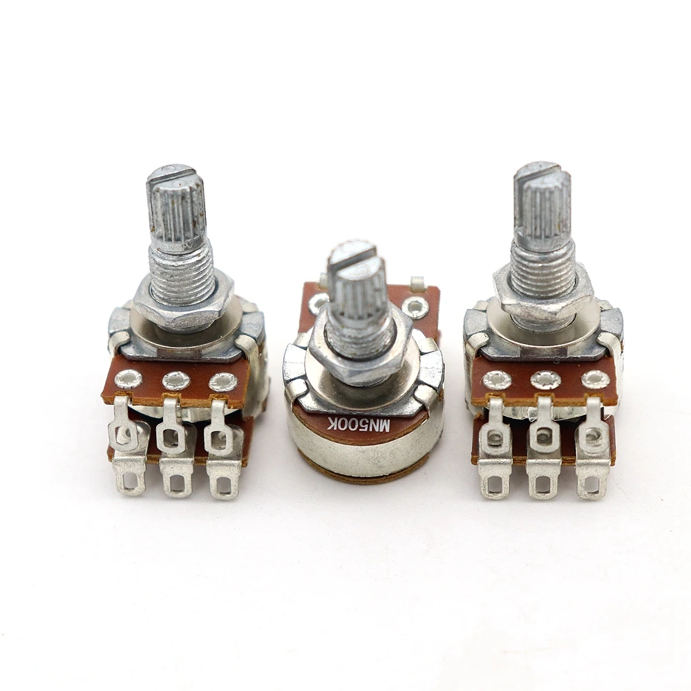 1pcs/3pcs Dual Deck MN500K Blend Balance Pickups Potentiometer Audio Pots Guitar Volume Tone Control Pots Switch Chrome