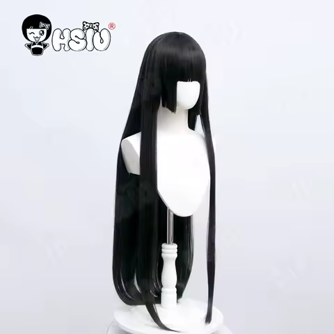 Enma Ai Cosplay Wig Anime Hell Girl Cosplay Wig HSIU Black long hair+Free wig Cap Halloween party Hell Girl Wig