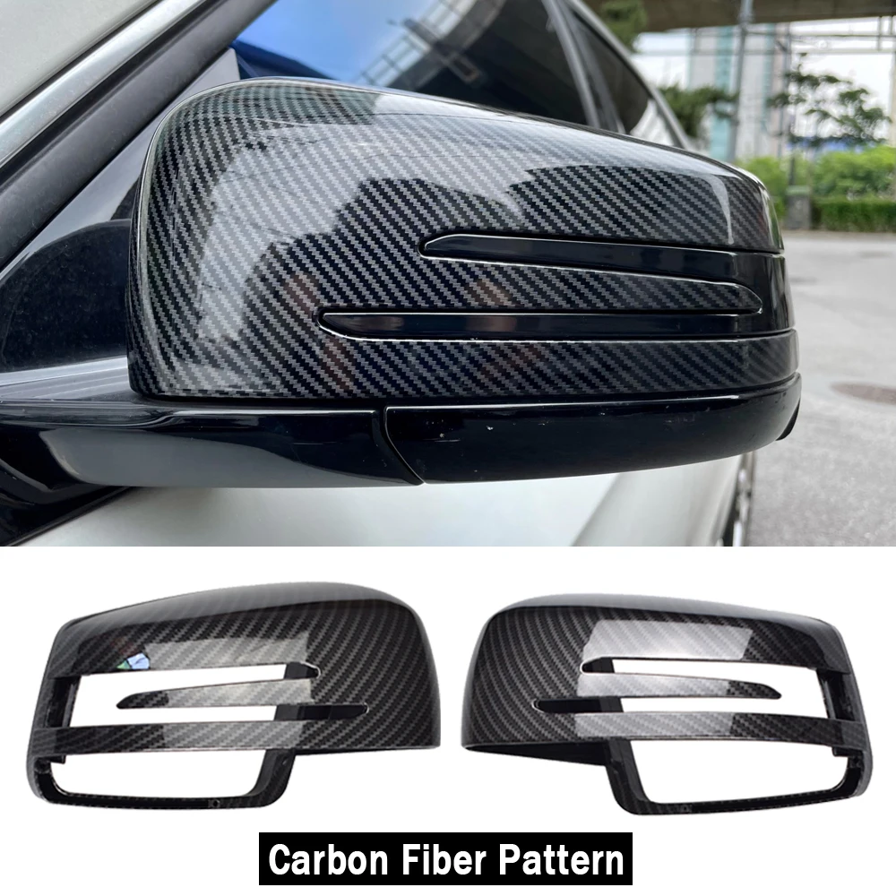 For Mercedes Benz A B C E S CLA GLA GLK CLS Class W176 W204 W117 X156 X204 Carbon Fiber Side Door Rearview Mirror Cap Cover