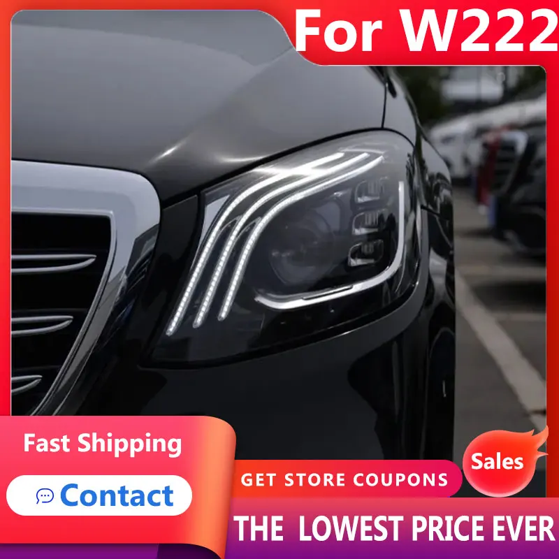 HANA  for W222 Headlights 2014-2019 S350 S400 S450 W223 LED Headlight DRL LED High Low Beam Auto Accessories