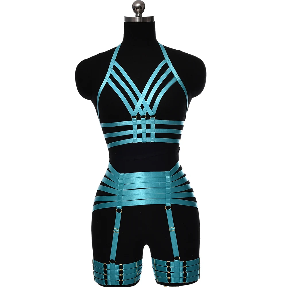 BONDAGE STRAPPY Crop Top Harness Body Cage Punk Sexy Lingerie Bodysuit Women Body Harness Belt Wedding Goth Stocking Garter