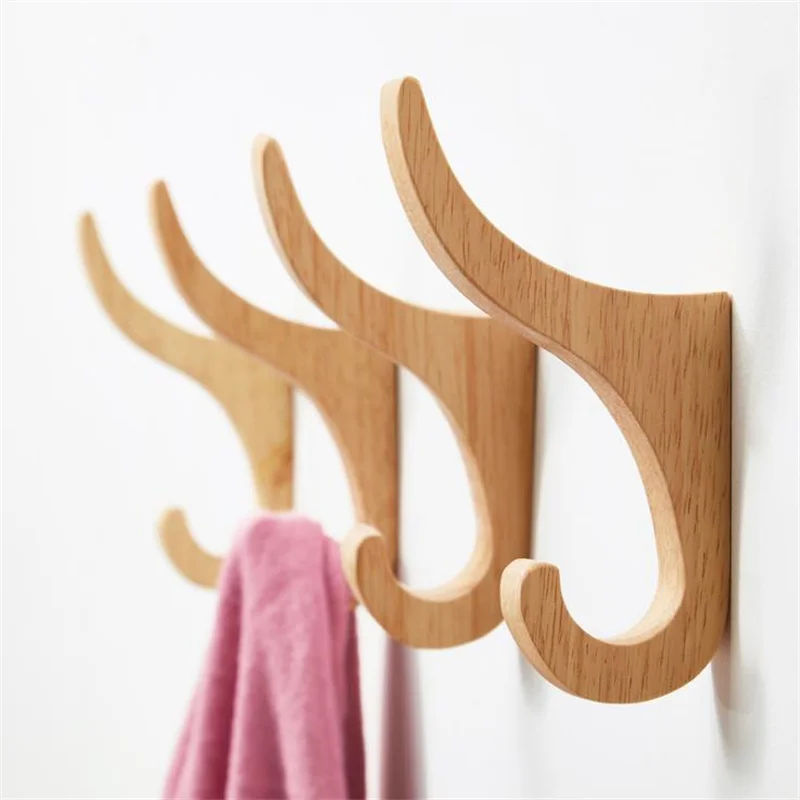 LCH  Nordic Style David\'s Deer Solid Rubber Wood Clothes Hook Keys Holder Cupboard Handle Door Pull Entryway Peg