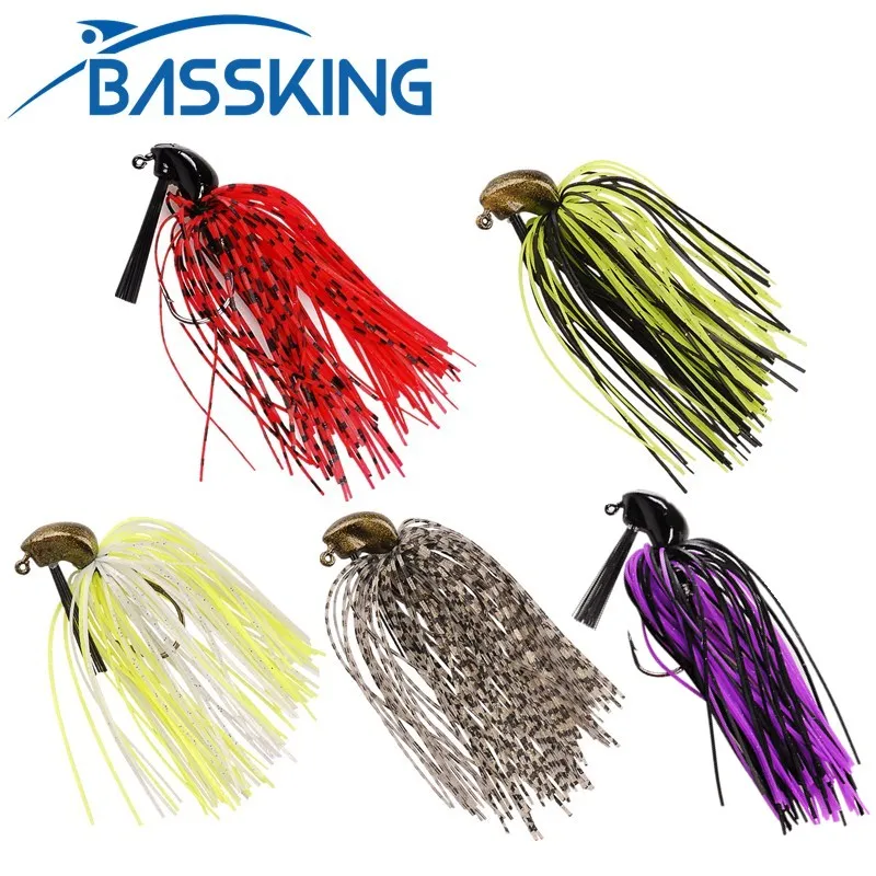 BASSKING 3Pcs Lead Head Jig Hook 10g 14g Silicone Skirt Beard Hook Baits Pesca Jigging Fishing Hook Fishing Lures Bass Wobbler