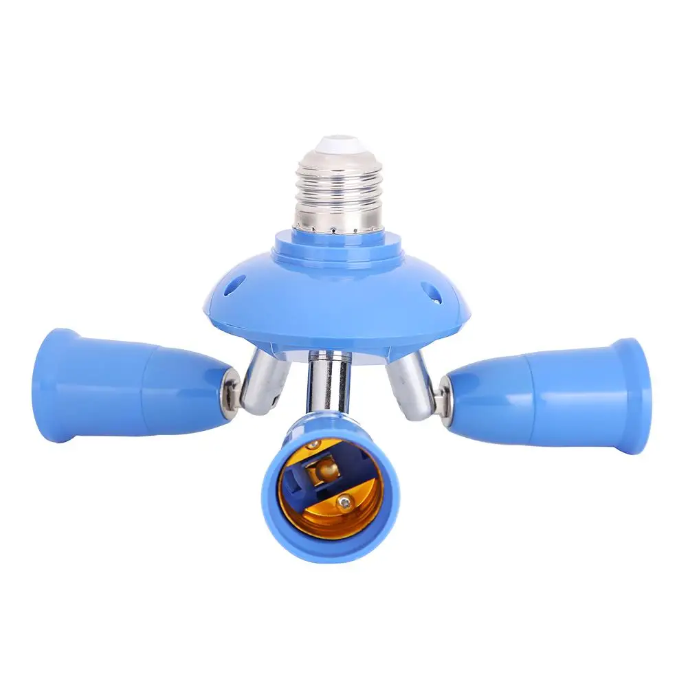 Base de lâmpada 3 em 1 e27 para e27, suporte de lâmpada led divisor, adaptador de lâmpada ca 85-285v, base de lâmpada plástica rotativa