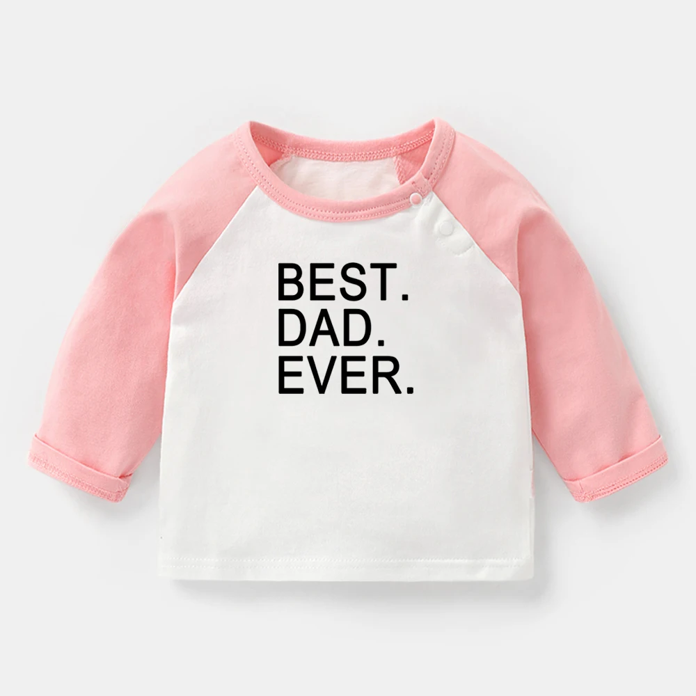 

Best Dad Ever Design Newborn Baby T-shirts Best Brother Ever Lightning Flash Printing Pattern Raglan Color Long Sleeve Tee Tops