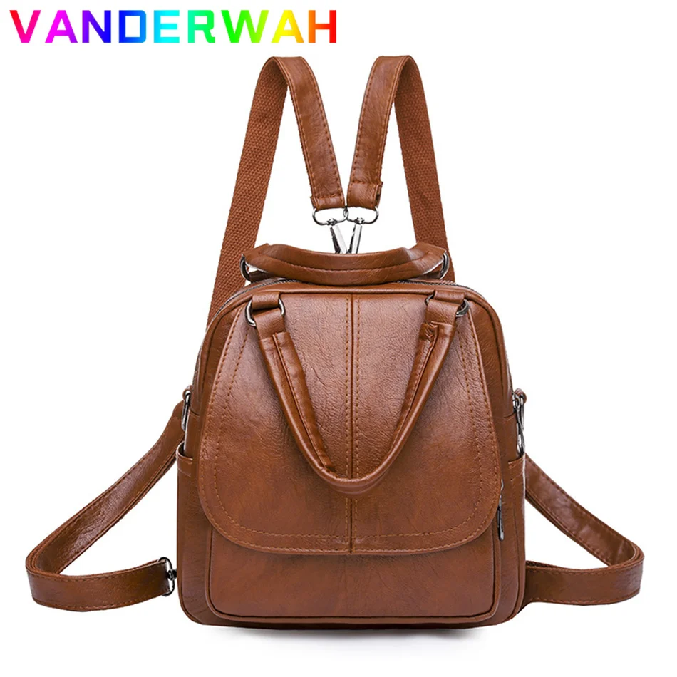 Plecak damski mały Retro plecak wielofunkcyjny o dużej pojemności torba na ramię Crossbody damski plecak podróżny Mini torebka