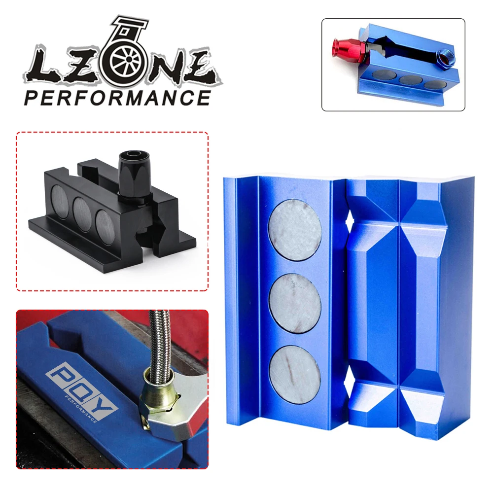 LZONE - Billet Aluminum Vise Jaw Protective Inserts for AN Fittings With Magnetic JR-SLV0304-01