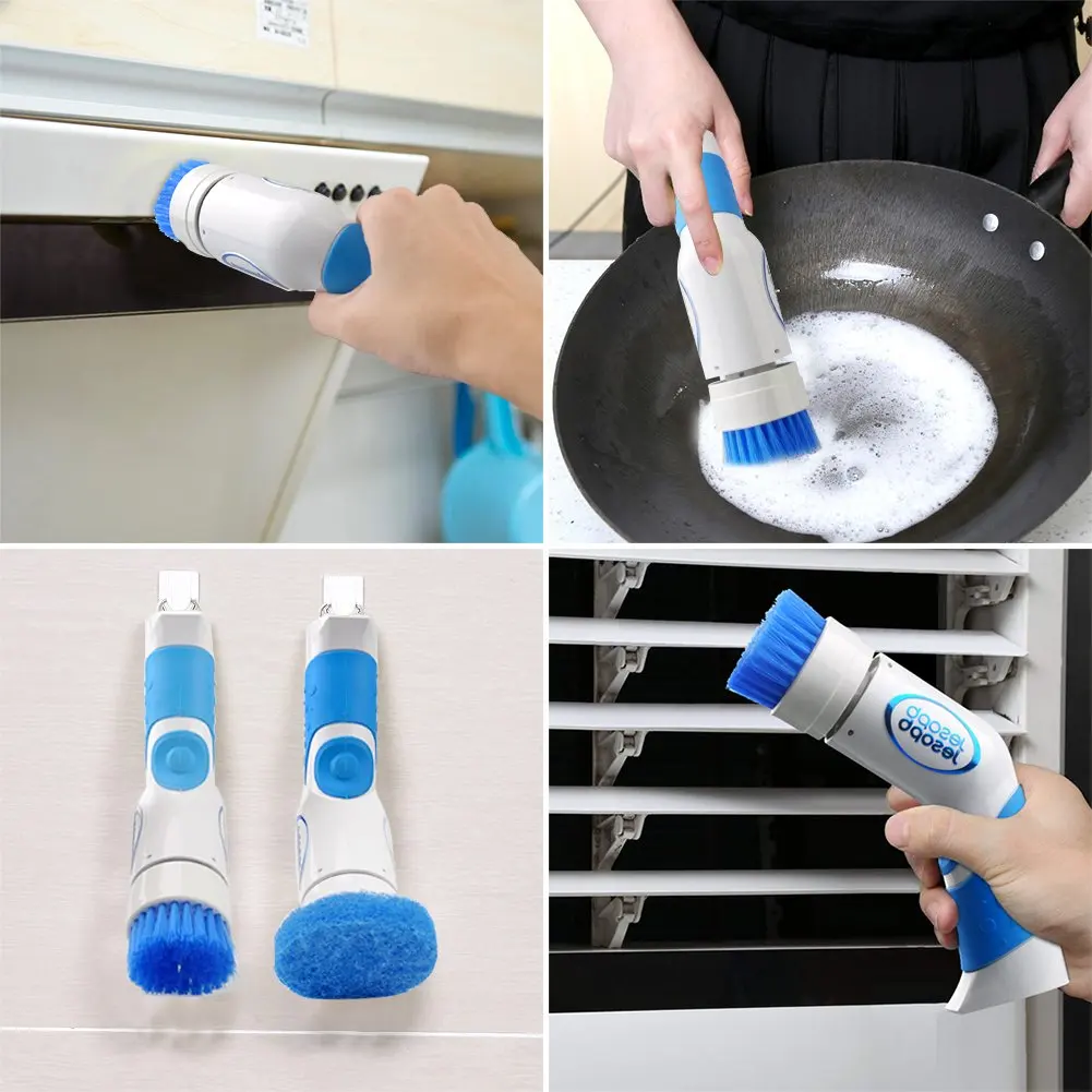 

Household electric cleaning brush hand-held rotary scrubber multi-function kitchen dishwashing hand basin ceramic tile cleaning