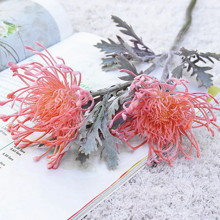 Künstliche Blumen, kurzer Zweig, Krabbenklaue, 2-Gabel, Nadelkissen, Weihnachtsgirlande, Vase für Zuhause, Hochzeitsdekoration, gefälschte Pflanzung