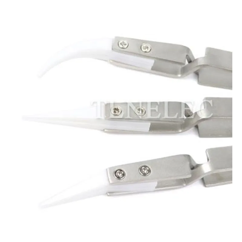 In Acciaio Inox Pinzette In Ceramica Testa A Punta del Gomito Pinzette In Ceramica Anti-Acido magnetico A Prova di Precisione di Serraggio Pinzette