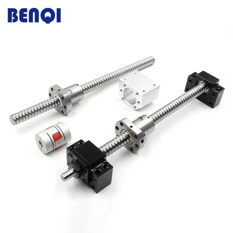 Free Shipping 16mm Rolled ballscrew BKBF12 end machined 1pc SFU1605 L 200mm with 1pc 1605 Flange ballnut for CNC parts