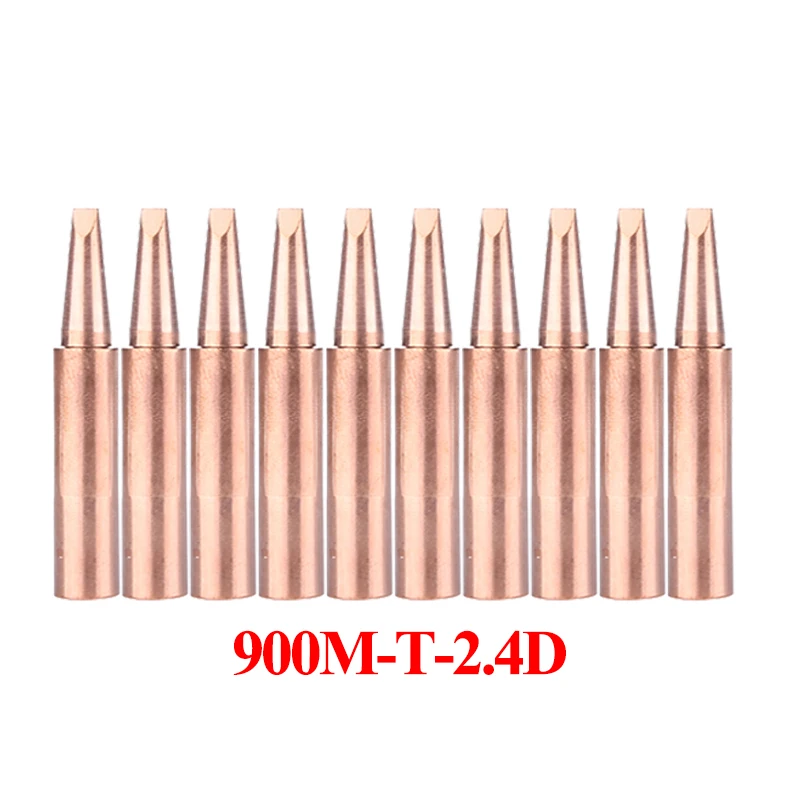 10Pcs/lot 900M-T-2.4D Pure Copper Soldering Iron Tip Lead-free Welding Sting BGA Welding Tools