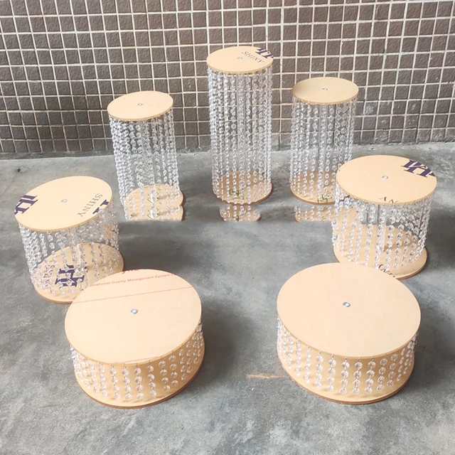 

7pcs)New design wedding acrylic crystal resin cake stand plinth stand for birthday party yudao1842