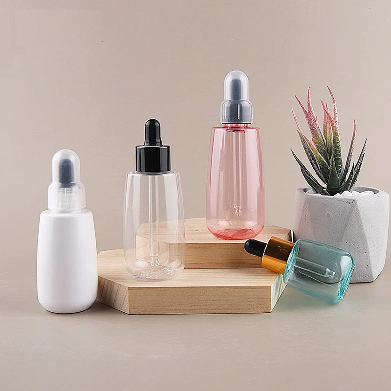 30ML 80ML Plastic Dropper Bottle Empty PETG Dropper Essential Oil Bottle Refillable Serum Drop Liquid Pipette Bottles 25pcs/lot