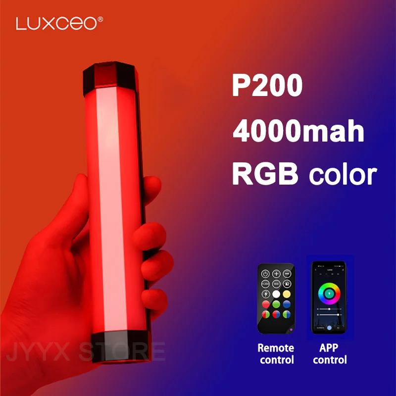 LUXCEO P200 IP67 Rainproof RGB Tube Built-in Battery & Magnet With APP Control LED Video Light For Studio Photo Product Lighting