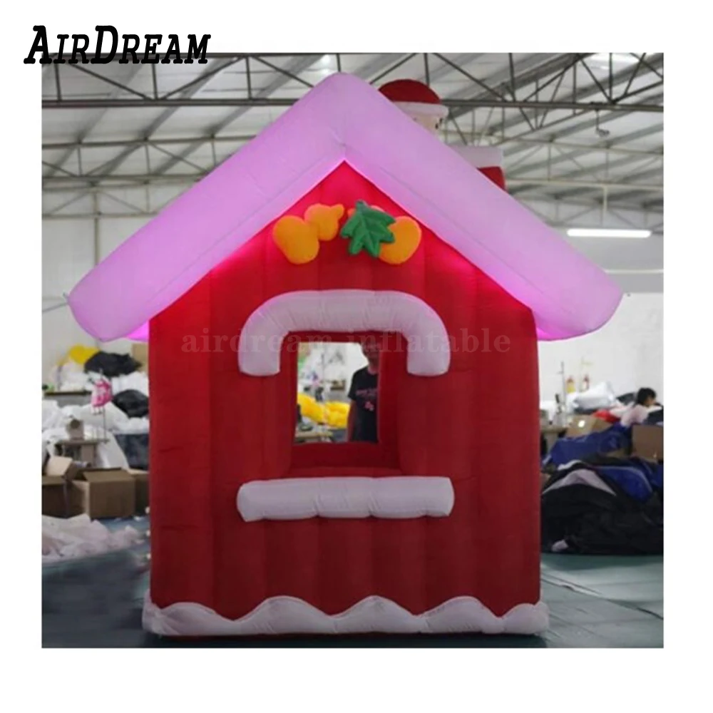 Casa de Navidad inflable para decoración navideña, carpa inflable de Papá Noel, Grotto con luz LED de Papá Noel, nuevo diseño