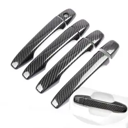 For Subaru Forester SJ 2013 2014 2015 2016 2017 2018 Carbon Fiber Car Door Handle Cover Pad Sticker Overlay Styling