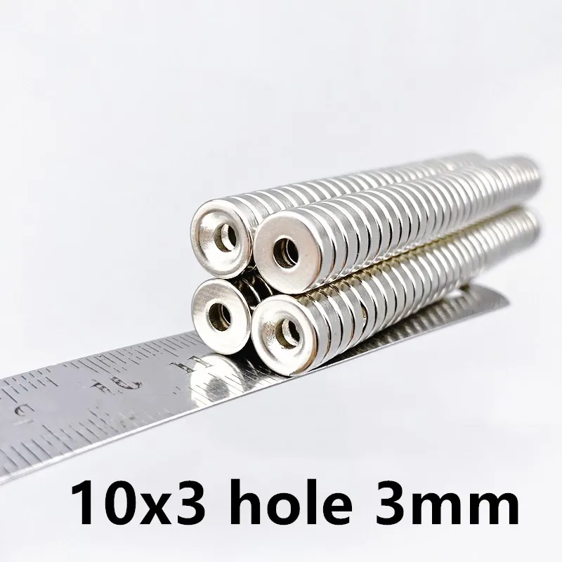 

10mm x 3mm Hole 3mm N35 NdFeB Ring Neodymium Countersunk Magnets 10x3 Super Strong Earth Magnet