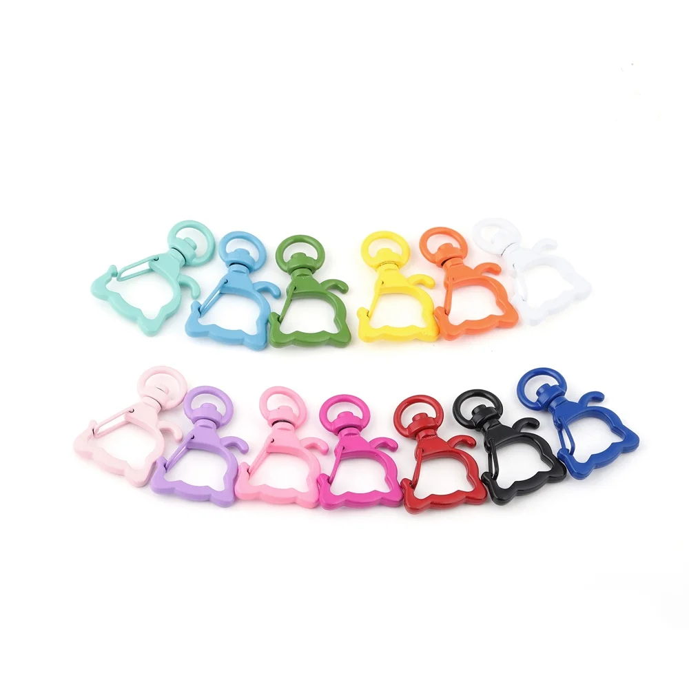 5pcs Bear Shape Snap Hook Trigger Clips Buckles Keychain Lobster Clasp Hooks for Necklace Key Ring Clasp Jewelry Making Supplies