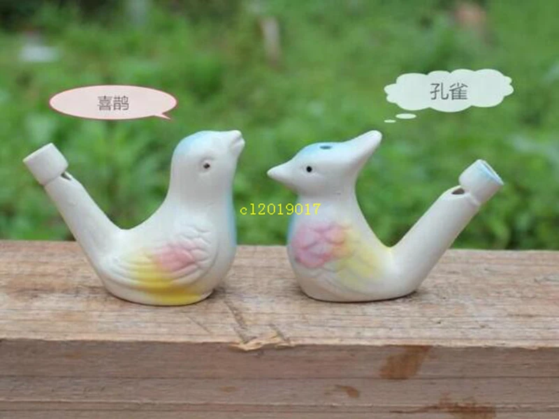 500pcs wholesale dropship new arrival water bird whistle clay bird ceramic Glazed bird whistle-peacock Birds