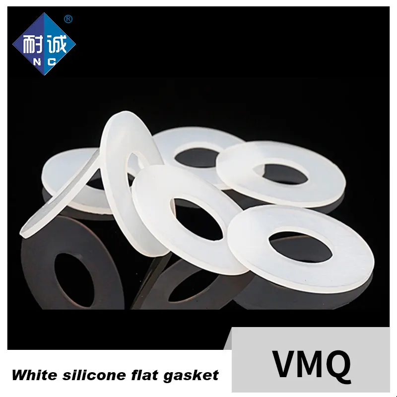 White translucent Silicone Flat Gasket 20*44*2mm Silicone Rubber VMQ O-ring Washer Elasticity temperature resistance