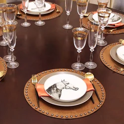 American Home Western Food Tableware Set European Steak Horse Head Pattern Plate Western Restaurant Table Decor Dinner Plate