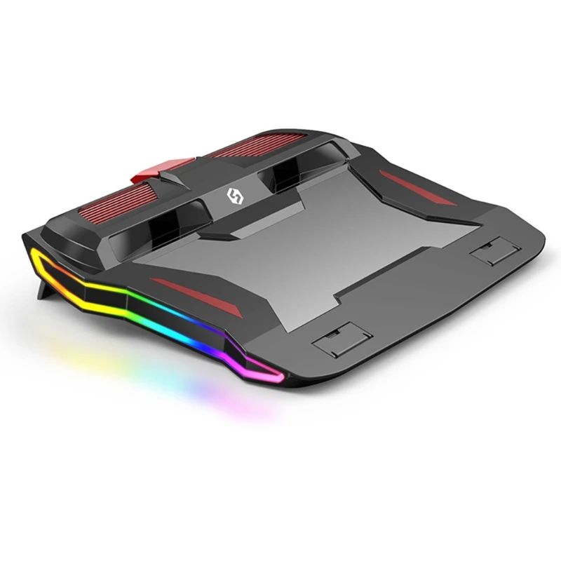 

2020 Новая цветная (RGB) игровой ноутбук вентилятор Cooler Регулируемая Тетрадь стенд 3000 об/мин Мощный поток воздуха охлаждающая подставка для ноутбука 12-17inch; Прямая поставка