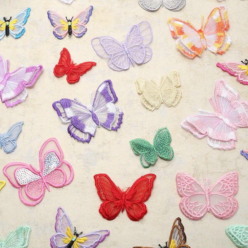 10pcs Wappen Patch Butterfly Patch Embroidery Cloth Stickers Bride Veil Accessories Sew On Patches For Clothes