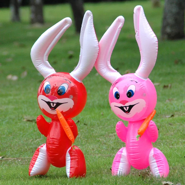 Large Pvc Toys Inflatable Animals 2-4 Years Lovely Radish Rabbits Kindergarten Children's Toy Funny Birthday Party Gifts 2020