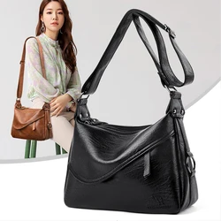 2024 New Handbag Women Bags Genuine Pu Leather Lady Crossbody Bags Ladies Tote Large Capacity Female Shoulder Bag Sac A Main