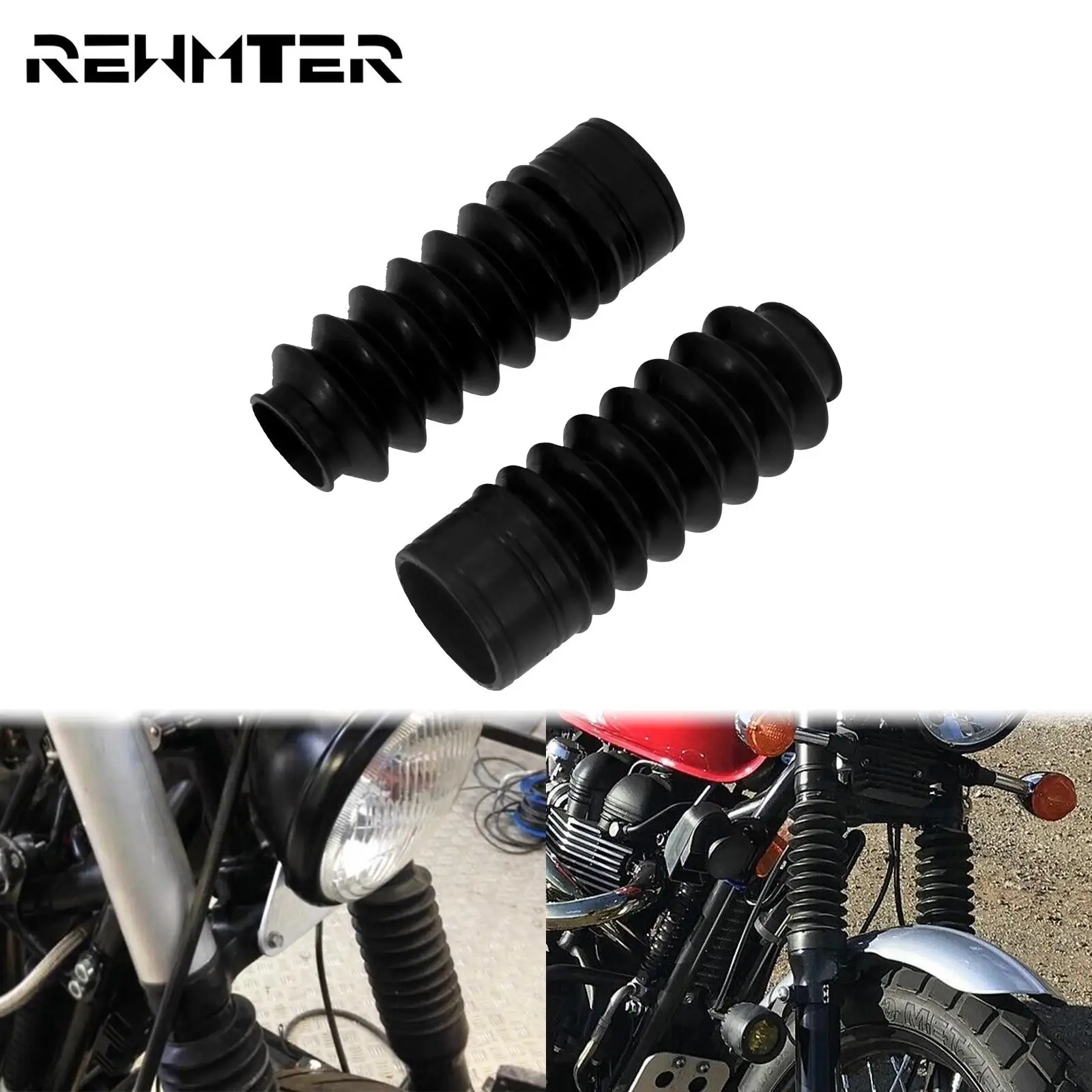 Motorcycle Gaiters Gators Boots Protector Shock Absorber Rubber Front Fork Dust Cover 2PCS For Bonneville T100 T120 Street Twin 